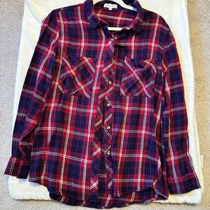Plaid Kids Shirt - Red and Blue